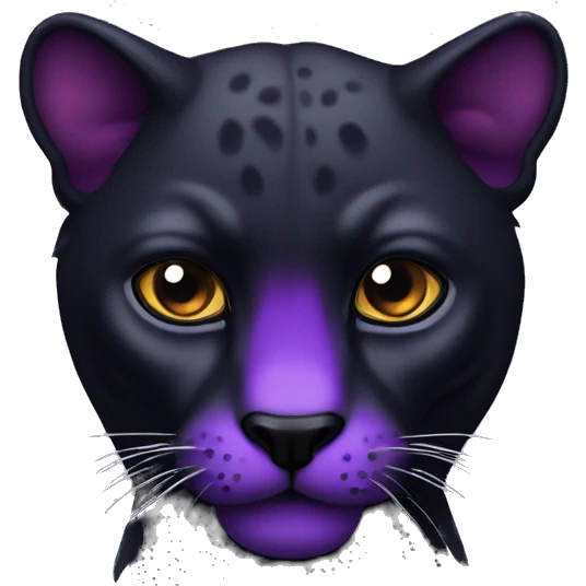 Animal pantera negra con ojos morados emoji