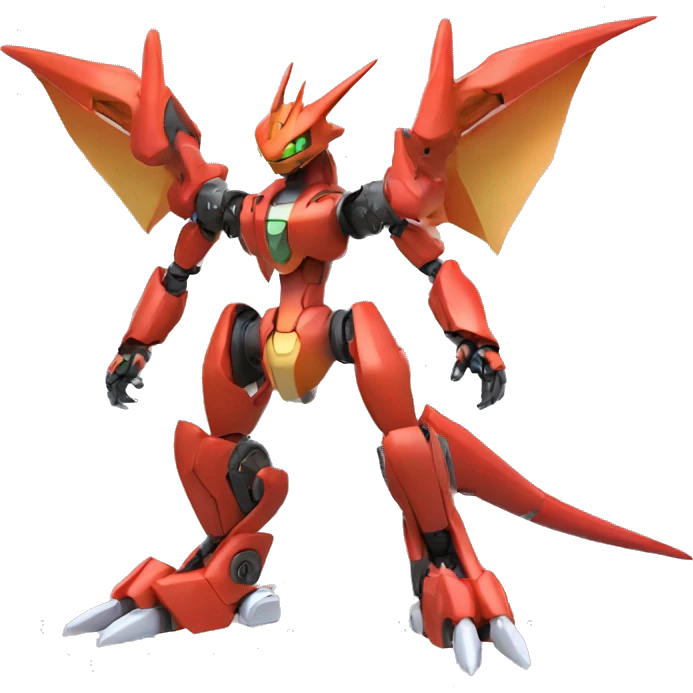 Mechanical Scizor-Guilmon-Charizard-Medabot-Mecha full body emoji