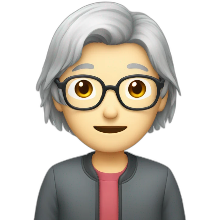 Chinese grey hair wear glasses held Taiwan flagup emoji