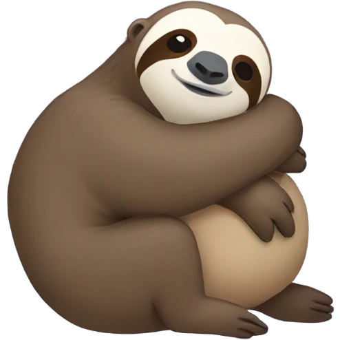 Sloth hugging a otter emoji