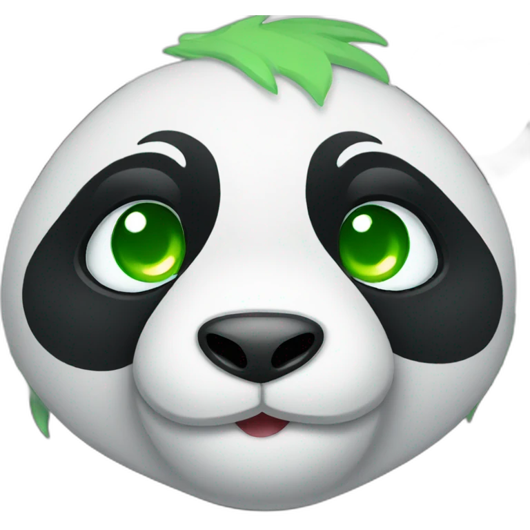 Panda with green eyes emoji