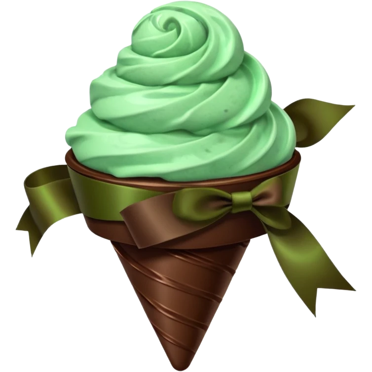 Mint chocolate sorbet with ribbon emoji