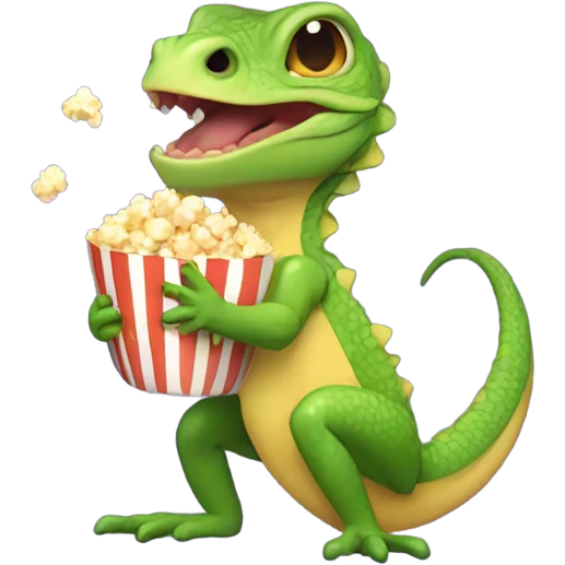 Lizard eating popcorn emoji