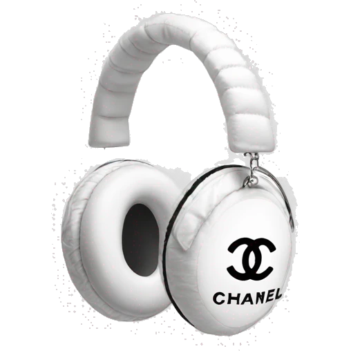 Chanel logo earmuffs white emoji