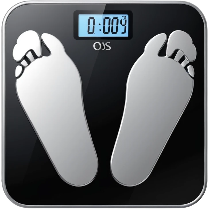 Digital weight scale with 0:00 on it emoji