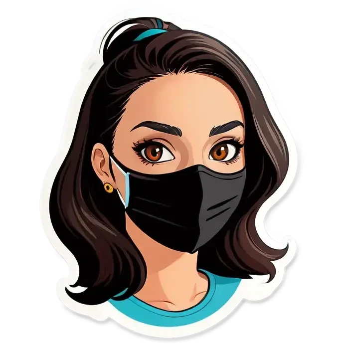 Persona Morena con mascarilla emoji