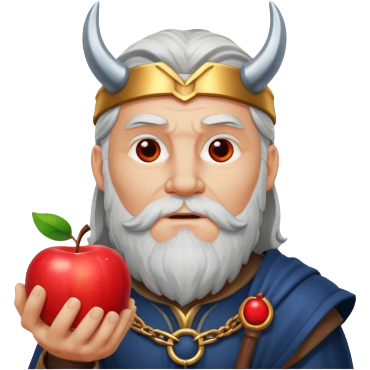 odin god with an apple emoji