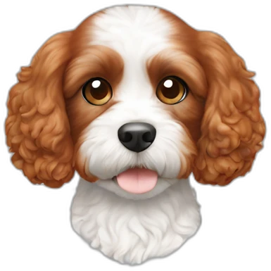 Red white cavapoo emoji