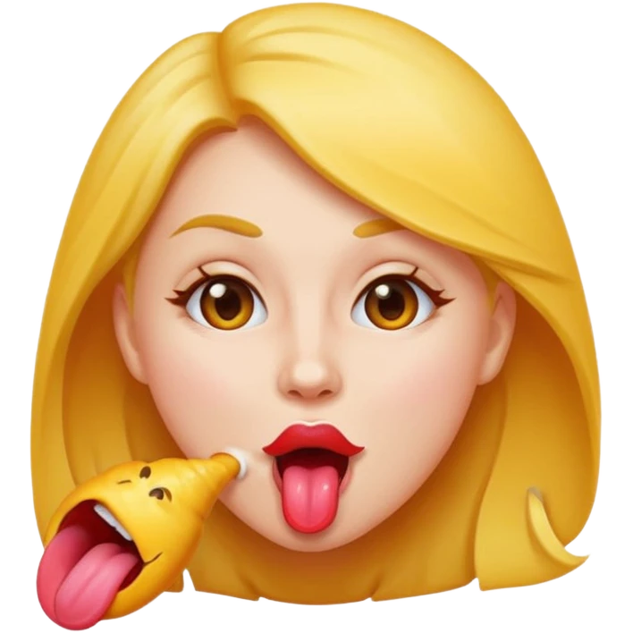 Emoji licking womans breast emoji