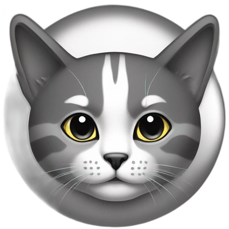 Main coin cat black and white emoji