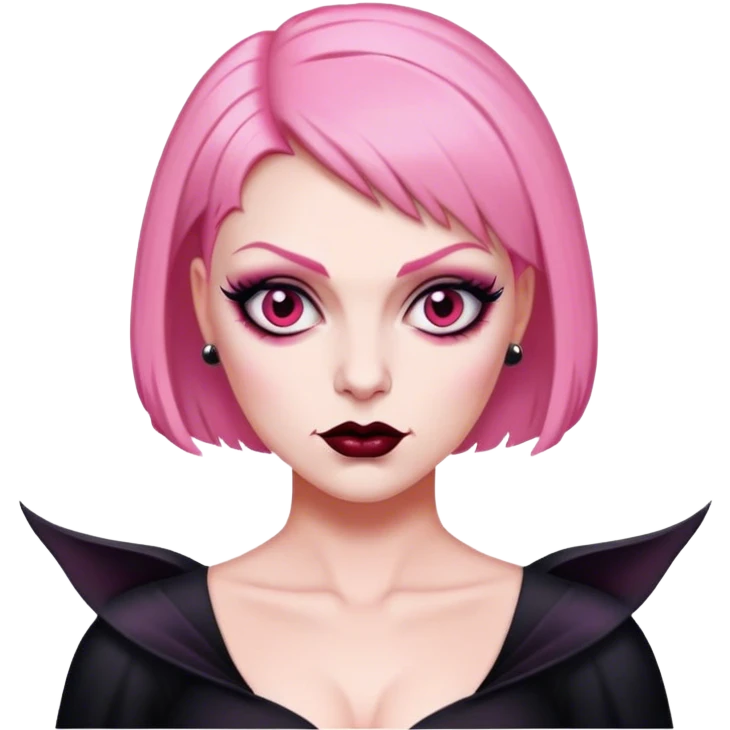 vampira do cabelo curto rosa emoji