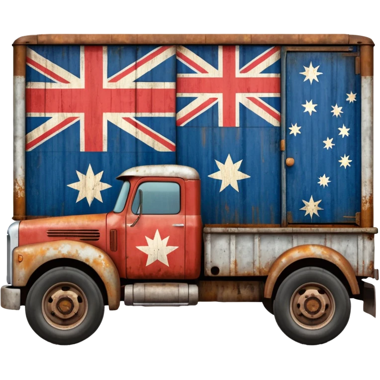 Old Mack truck with Australian flag  on door emoji