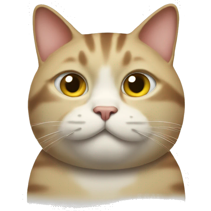 Fat cat with butter on whiskers  emoji