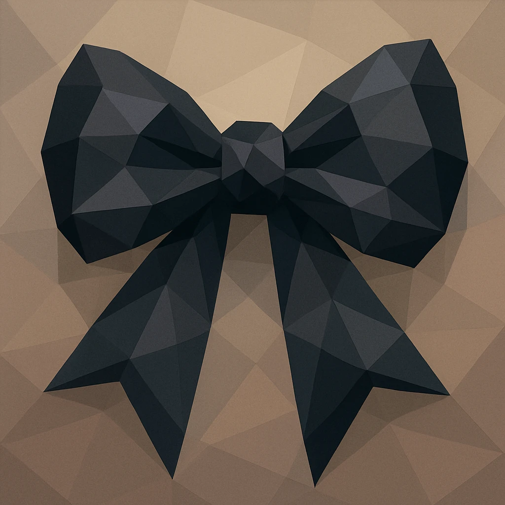 gothic bow, polygonal style emoji