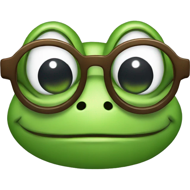 Frog in glasses smiling  emoji