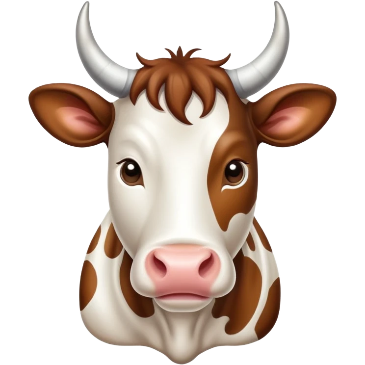 spotted dairy cow with horns emoji