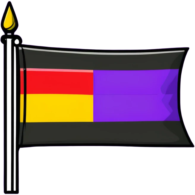 flag with three horizontal stripes - red, yellow, and purple emoji