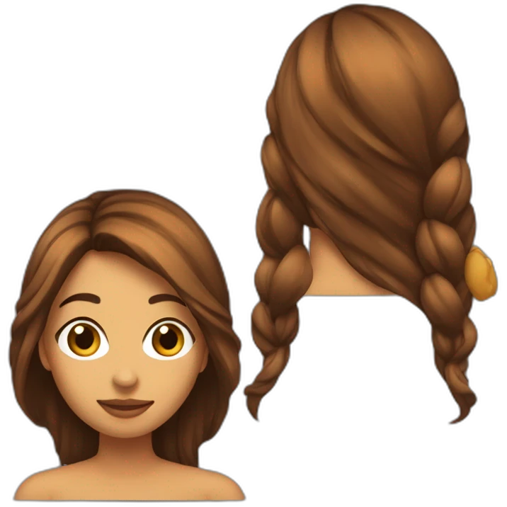 CHICA CON PELO LARGO MARRON CACHETONA emoji