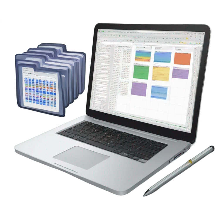 Give me an emoji of a laptop or desktop displaying Excel templates. emoji