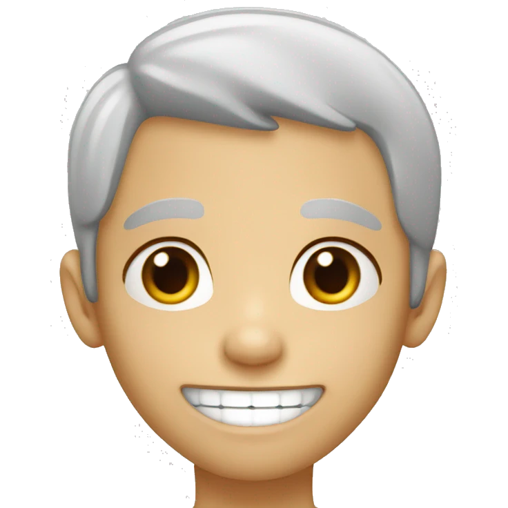 Boy, with white hair, freckles and chipped teeth emoji