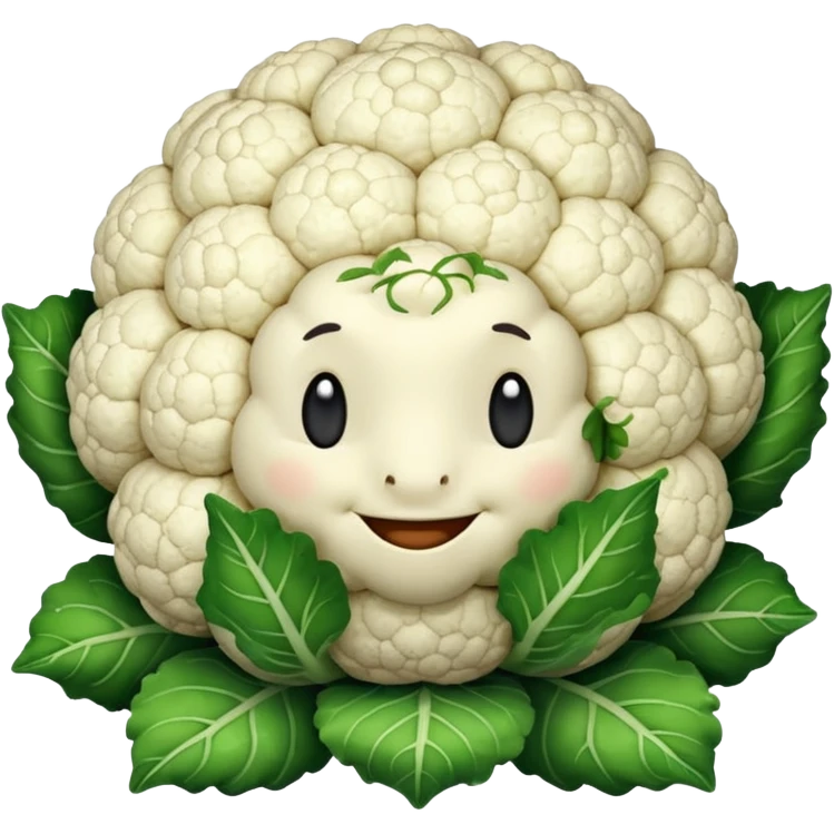 friendly and approachable cauliflower emoji