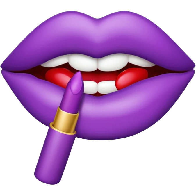 emoji marca de beijo de batom na cor do batom roxa emoji