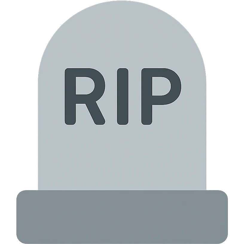 "RIP" gravestone  simple gradient emoji