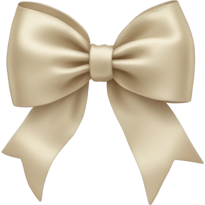 Light beige big satin bow  emoji