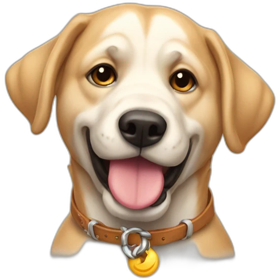 Perro amarrado a cadena grande  emoji