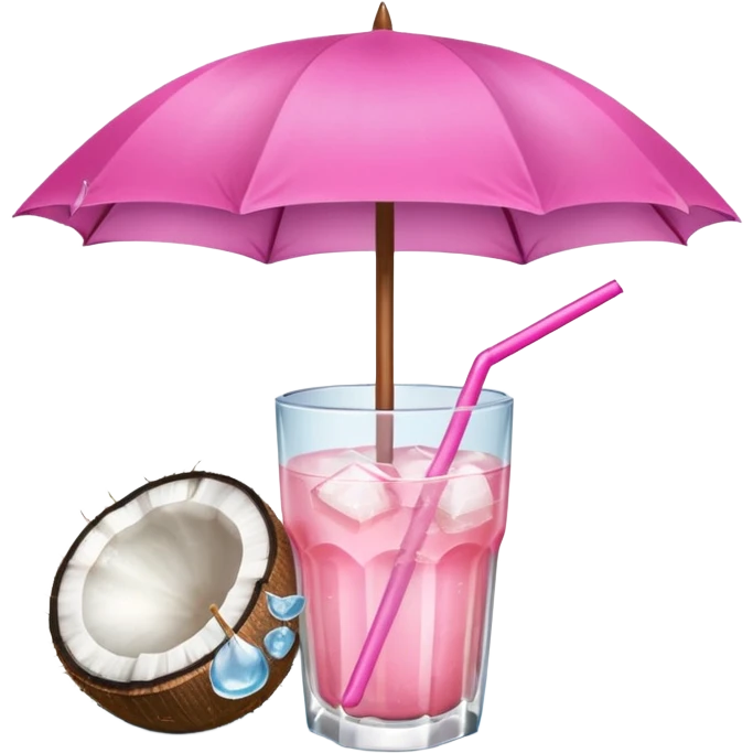 coconut drink with pink umbrella emoji
