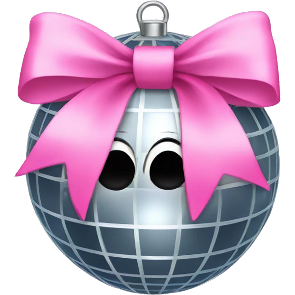 Disco ball with pink bow  emoji