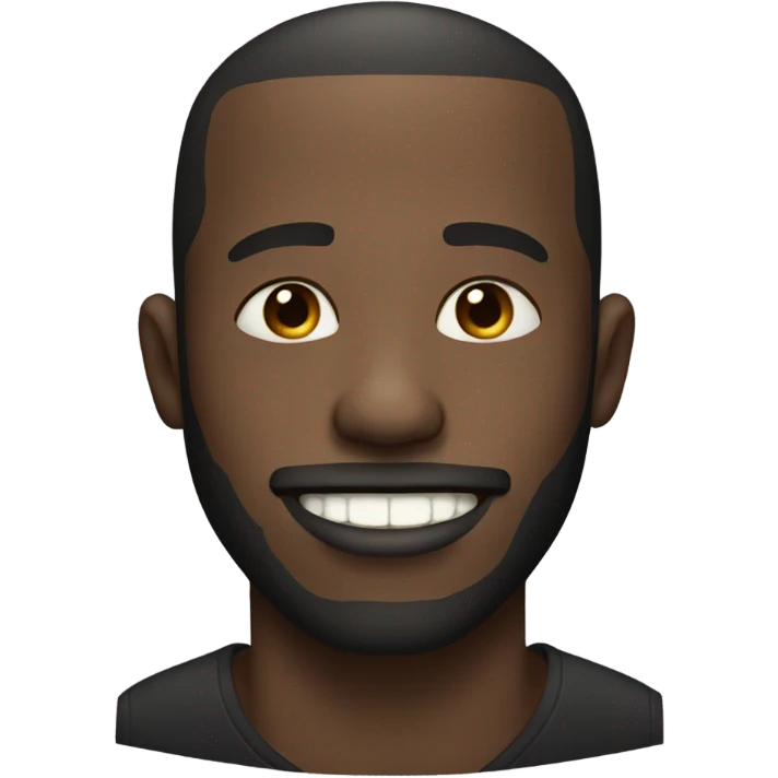 Black male with a beard and chip tooth emoji