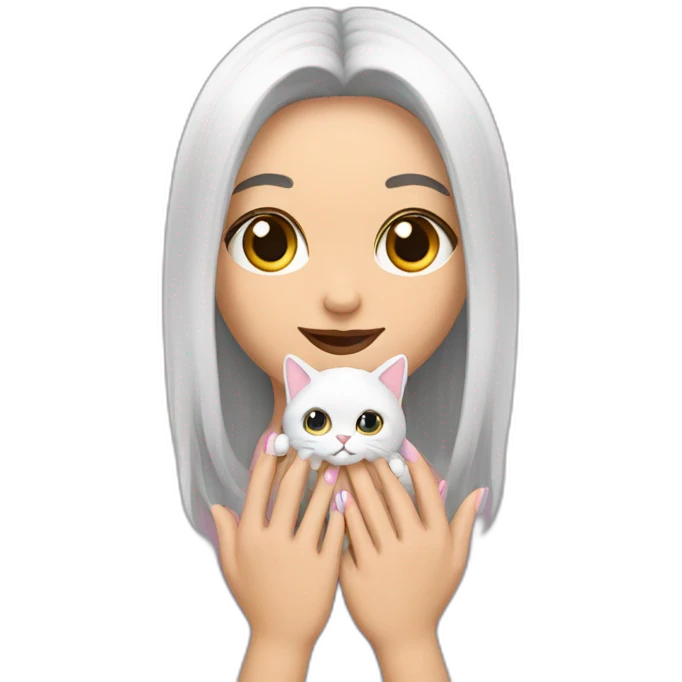 Gatita con uñas largas emoji
