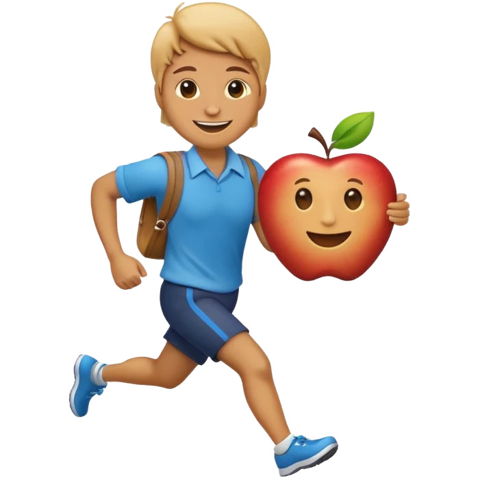 persona corriendo con una agenda, estilo emoji de Apple emoji