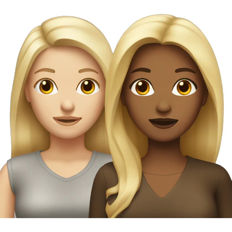 One blond Woman and one Brown Haie Woman  emoji