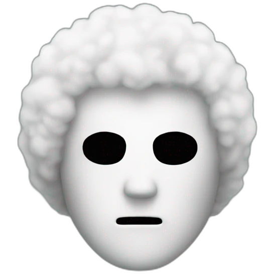 jason mask with afro coming out emoji