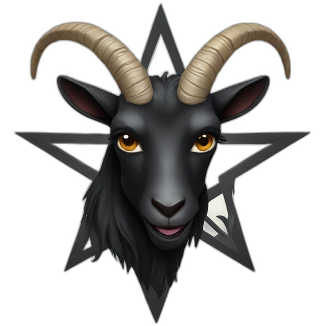 black goat with pentagram emoji