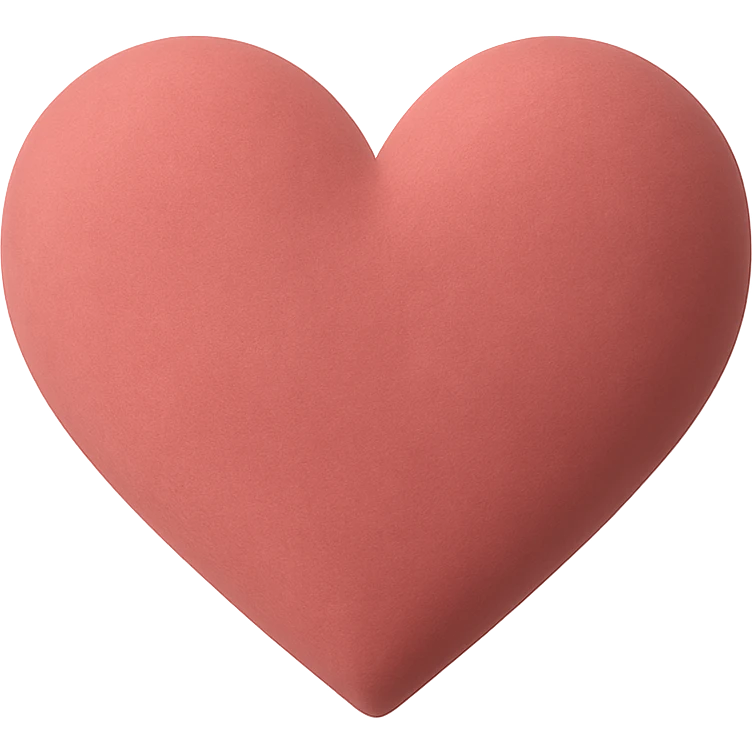 heart with a velvet matte finish, clean digital illustration emoji