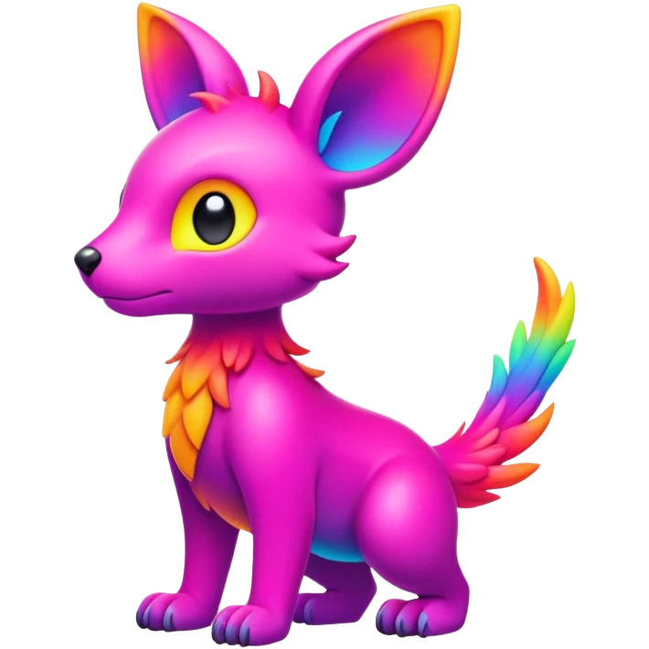 Neon-colored Cute Colorful Fionbri-creature (full body) by Falvie emoji