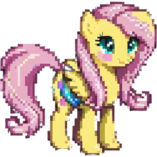Fluttershy in pixel art style emoji