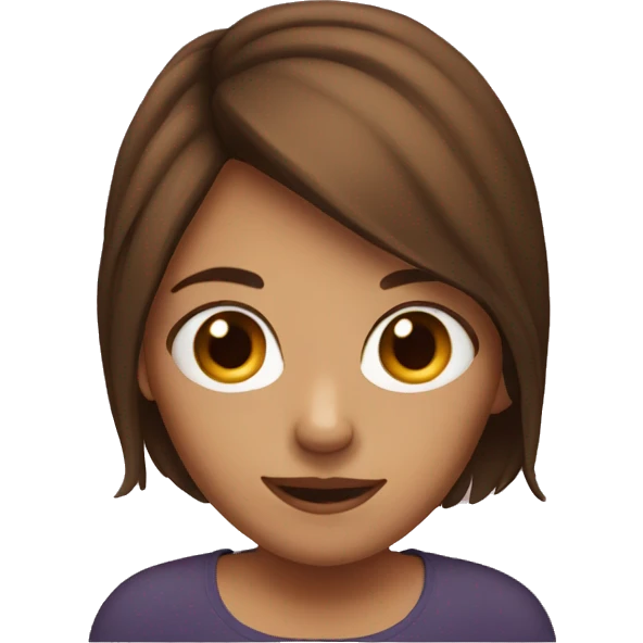 girl with brown hair behind the laptop emoji