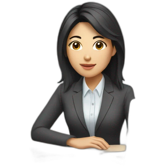 young-asian-office-woman-working-behind-laptop emoji