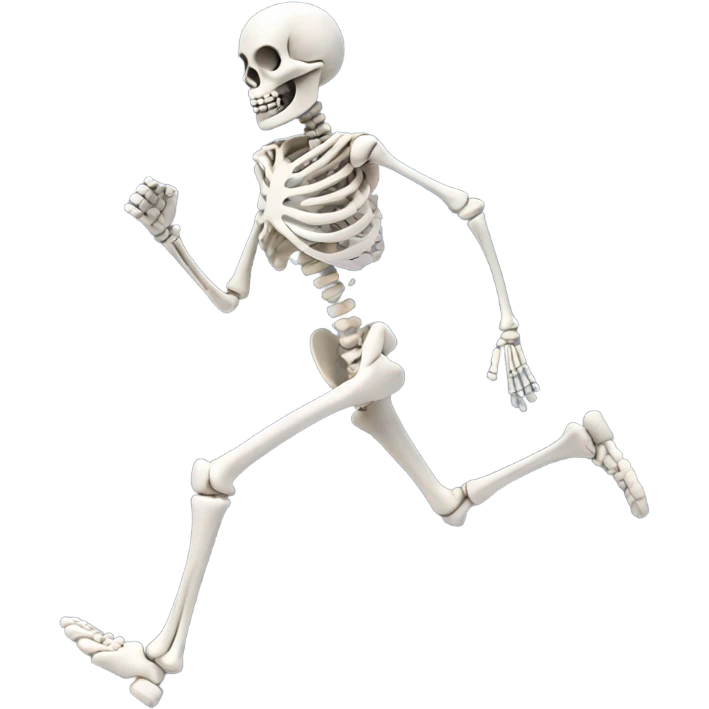 Running skeleton emoji