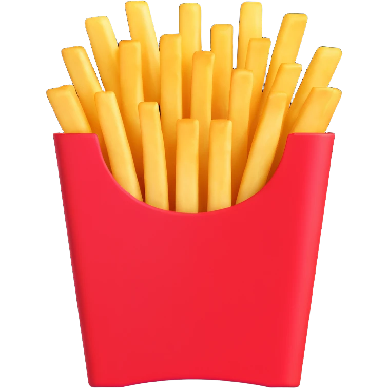 McDonald's French fries, golden fries in a red carton, iconic fast food look, no text, simple background emoji