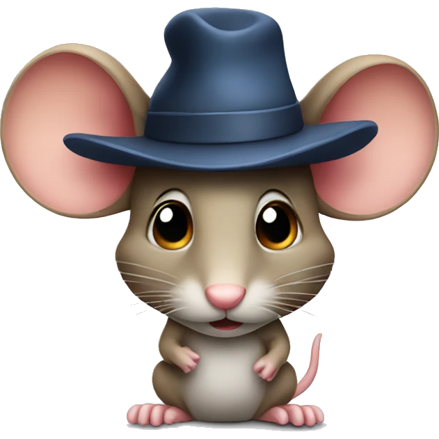 Mouse with hat emoji