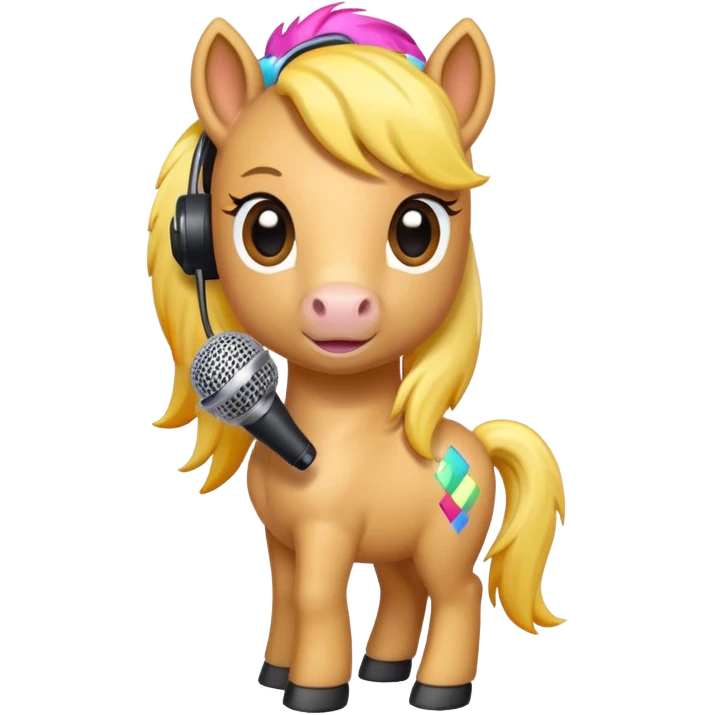 pony with microphone emoji