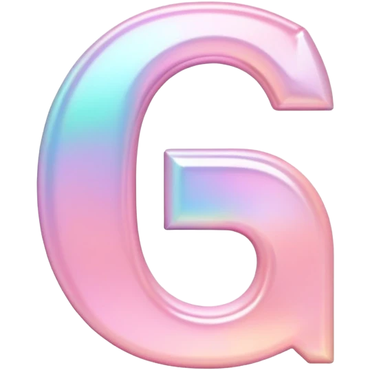 Iridescent pastel pink Font setting icon with letter G emoji
