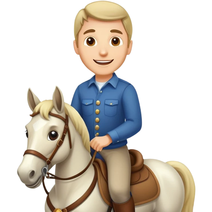 Веселый Мужчина на коне смотрит вперед emoji
