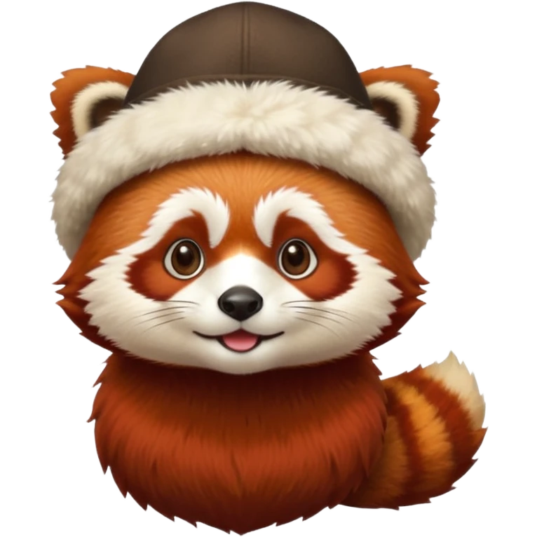 Red panda wearing hat emoji