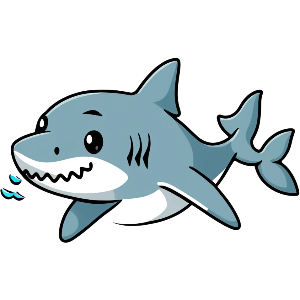 cartoon shark swimming emoji